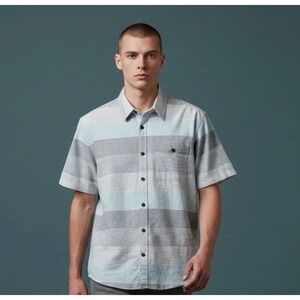 Howler Brothers San Gabriel Short Sleeve Button Up Shirt Multi Stripe Size Large